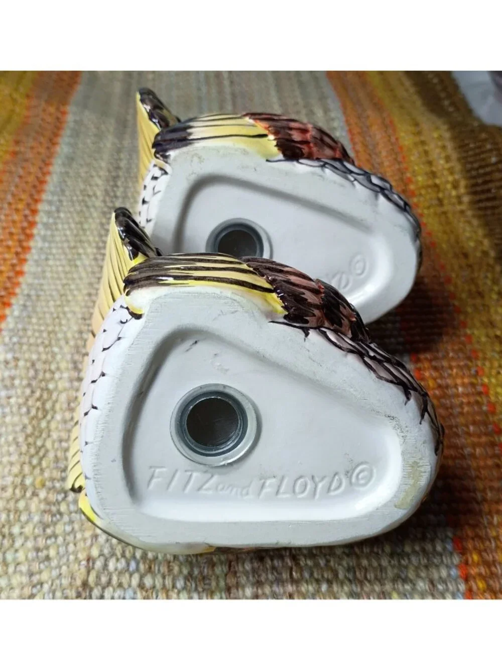 Fitz & Floyd Large Ceramic Turkey Salt & Pepper Shakers Handpainted Thanksgiving